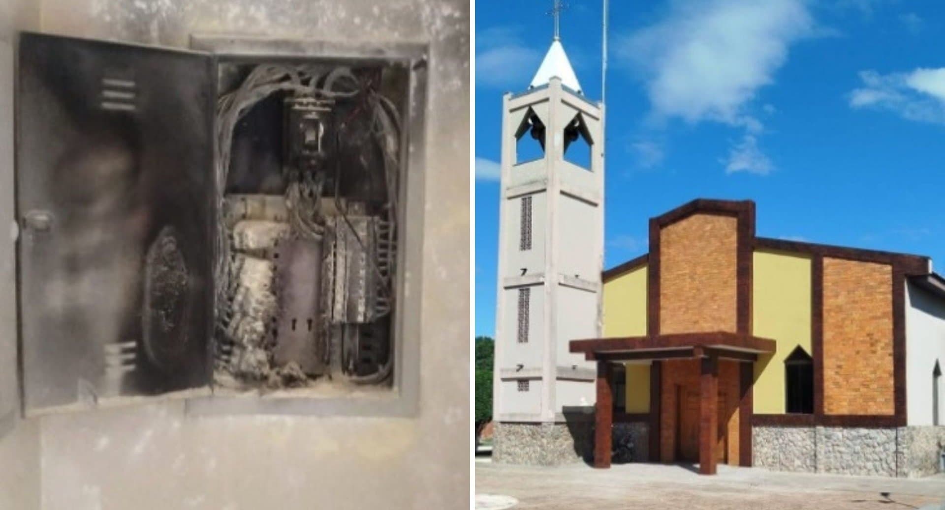 Curto-circuito provoca princípio de incêndio durante missa na Igreja Matriz de Taquarussu