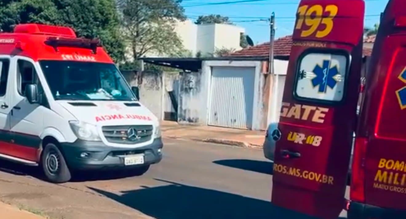 Bombeiros e SAMU atendem homem ferido a facadas na manhã deste domingo em Nova Andradina
