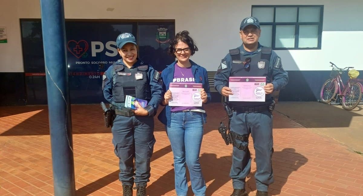 PM realização ação de prevenção e enfrentamento da violência doméstica e familiar em Batayporã