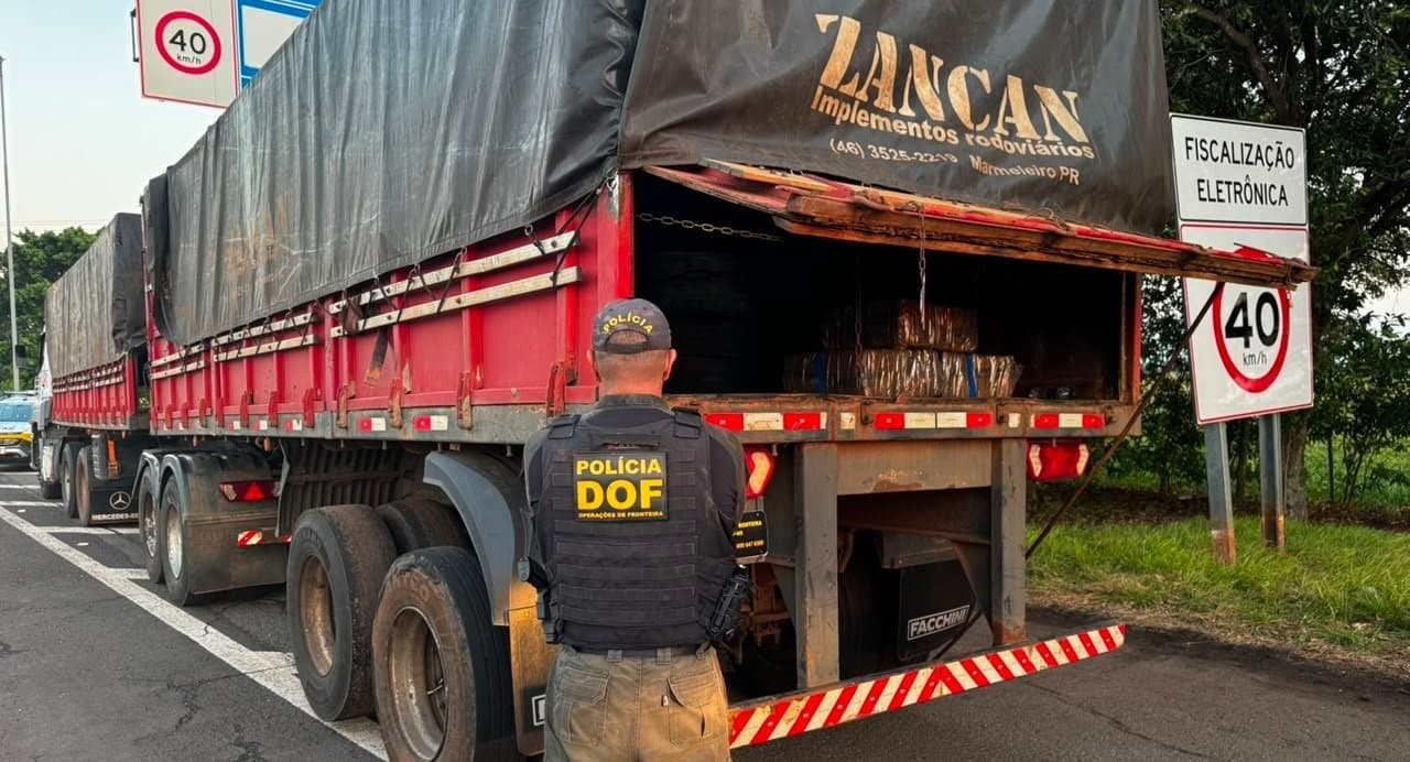 DOF apreende mais de 3,5 toneladas de drogas em carreta e prende dupla na região da divisa de MS com SP
