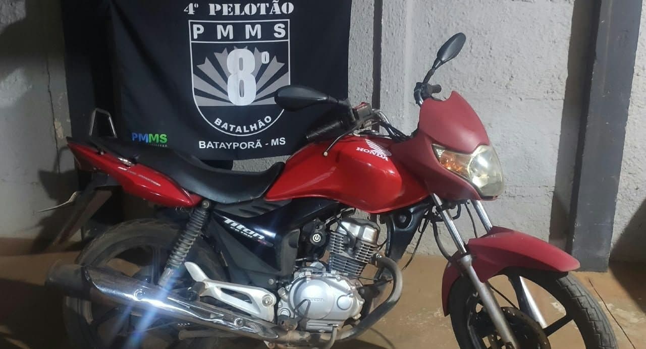 Polícia Militar recupera motocicleta furtada em menos de uma hora em Batayporã