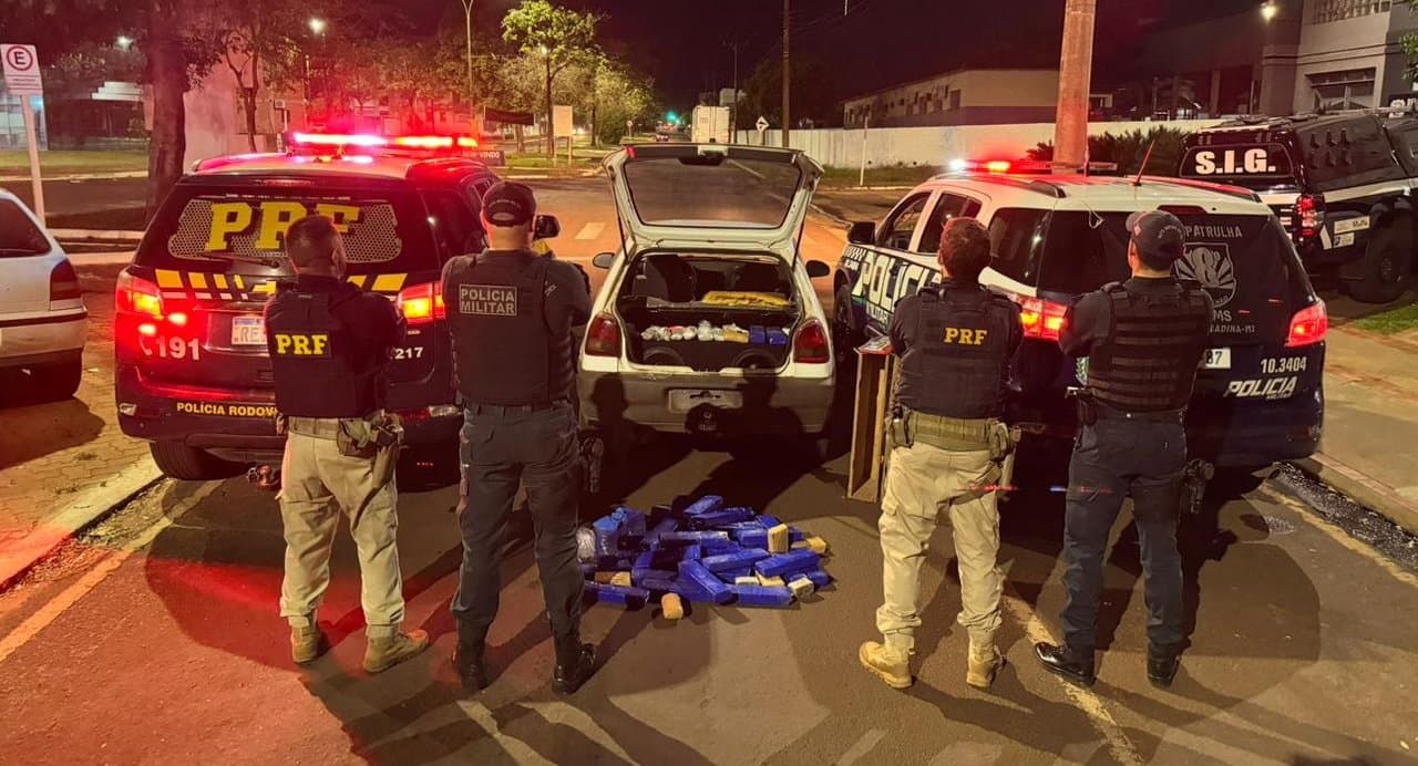 Gol com quase 289 quilos de drogas é interceptado pela PM em Nova Andradina